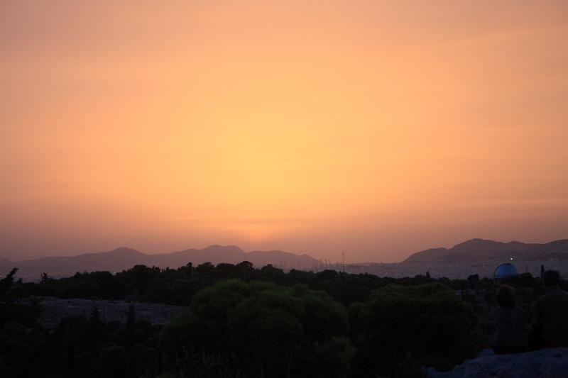 greece0057.JPG - Sunset at the Areopagus Hill