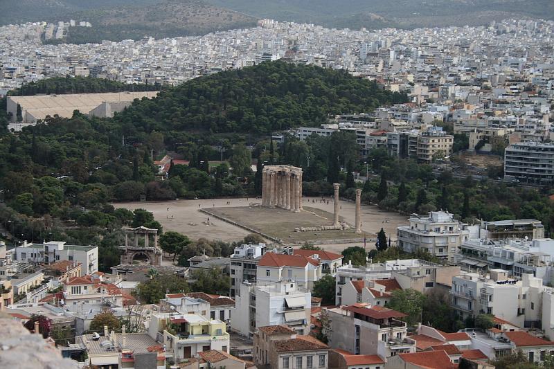 greece0077.JPG - The remaining Corithian columns of the Temple of Olympian Zeus from Acropolis