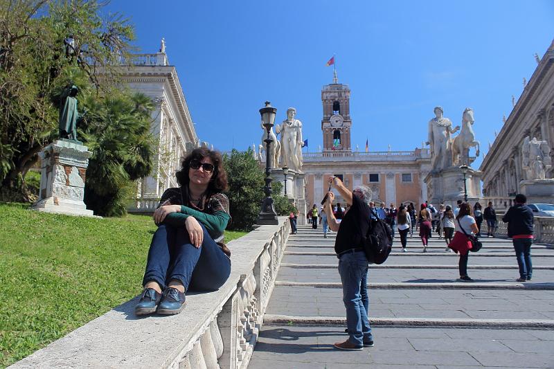 italy0176.JPG - A staircase ramp which ascends to the Piazza del Campidoglio (Capitol Square)