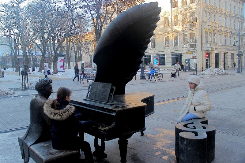 poland177.JPG - Alyssa and pianist Artur Rubinstein, Piotrkowska street, Lodz