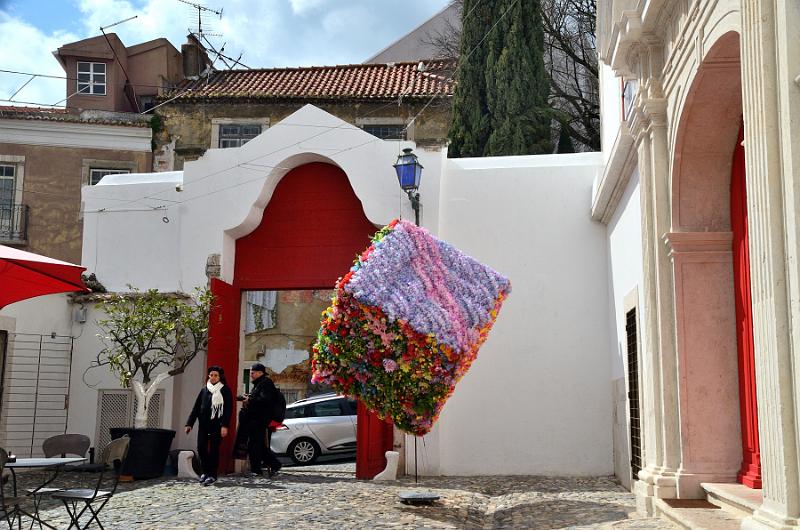 portugal014.jpg - A hanging flower cube on the way to Saint George Castle 