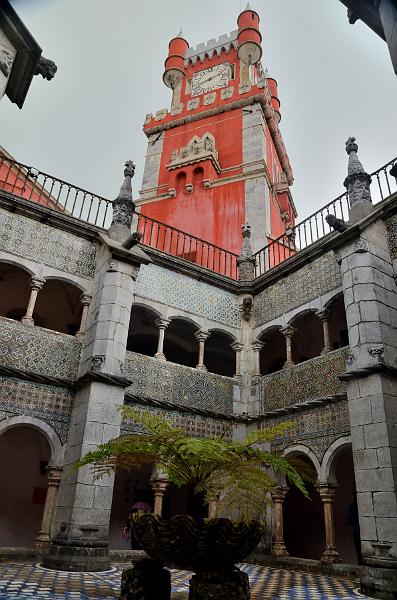portugal197.jpg - Pena Palace Courtyard and the Clocktower 
