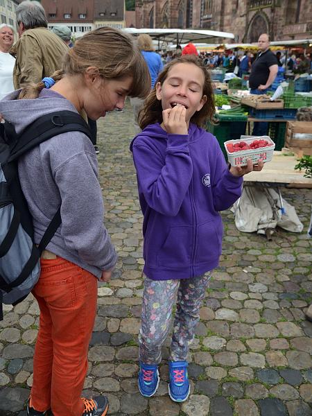 schwarz007.jpg - Market on the Cathedral Square, Freiburg