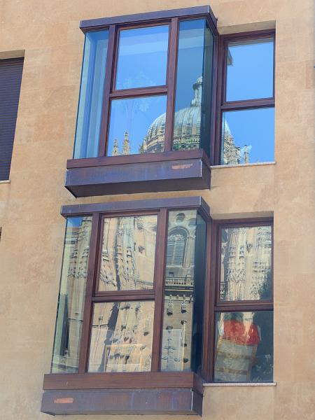 spain0128.jpg - The Cathedral of Salamanca in windows