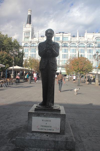 spain0036.JPG - Frederico Garcia Lorca Monument on the Plaza Santa Ana, Madrid