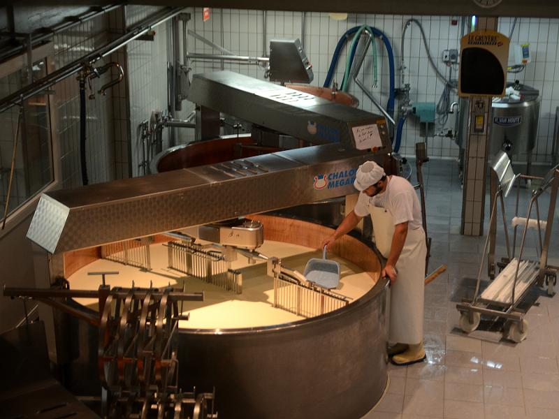 switz167.jpg - Production of Gruyere cheese at the cheese factory