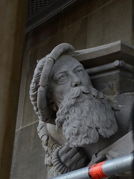 switz235.jpg - Sculputer of a head, Cathedral tower