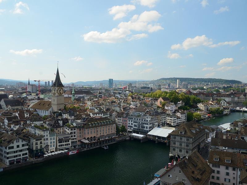 switz297.jpg - View of Zurich and Limmat River from the tower of Grossmuenster church
